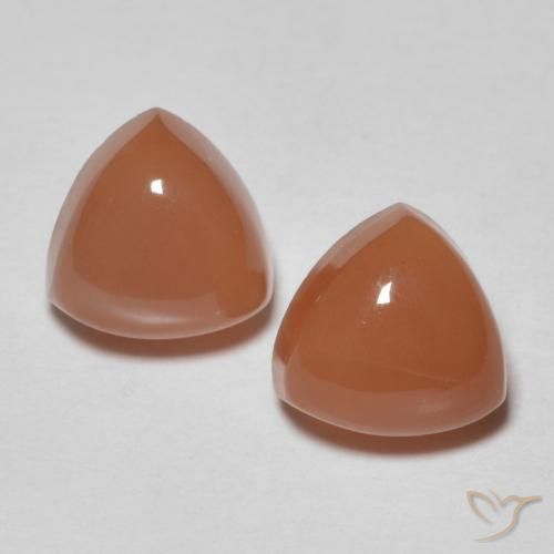 2.04ctw Naturel Orange rougeâtre Pierre de lune, Trillion, Translucide