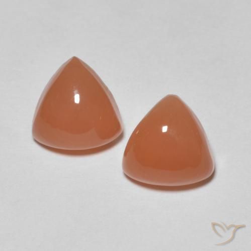 1.57ctw Naturel Orange rougeâtre Pierre de lune, Trillion, Translucide