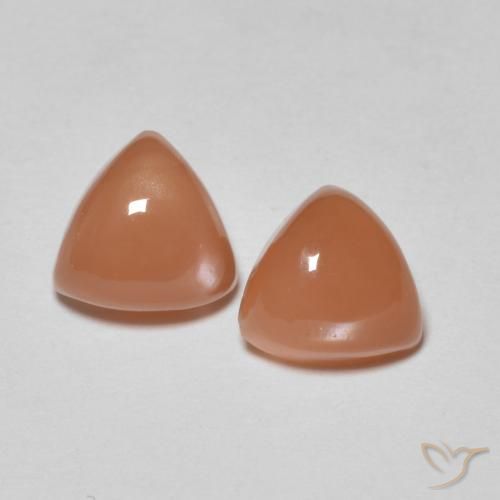 1.73ctw Naturel Orange cantaloup Pierre de lune, Trillion, Translucide