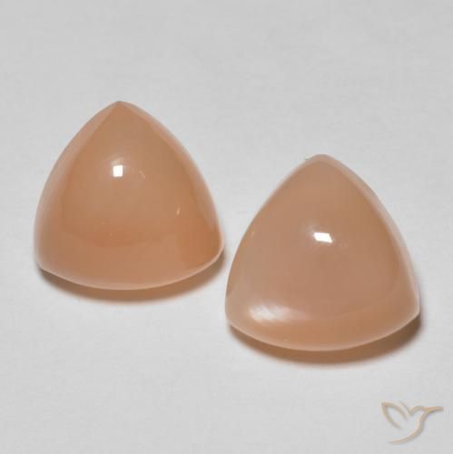 4.18ctw Naturel Medium Dark-Orange Pierre de lune, Trillion, Translucide
