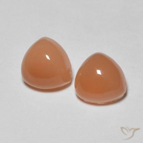 1.76ctw Naturel Orange clair Pierre de lune, Trillion, Translucide