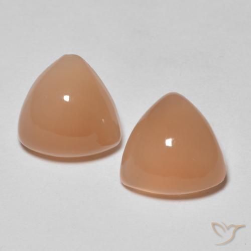 3.57ctw Naturel Medium Light-Orange Pierre de lune, Trillion, Translucide