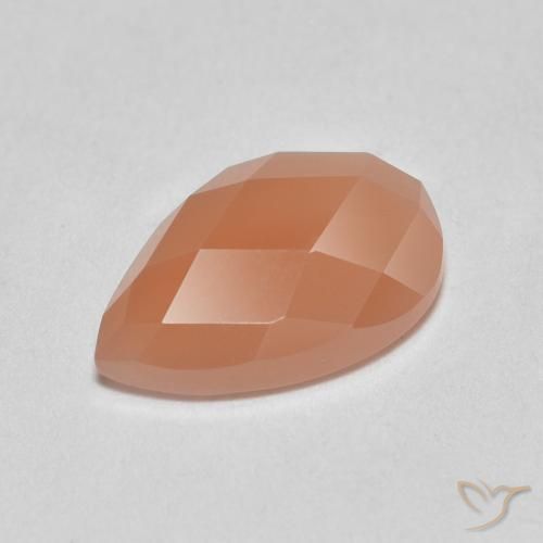 Pierre de lune Orange cantaloup naturelle En forme de poire, 1.06 ct, Translucide