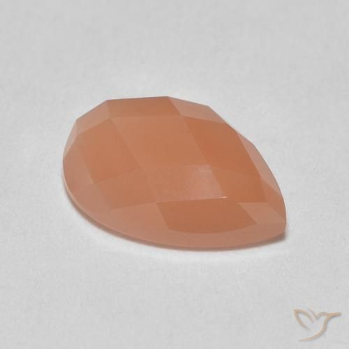 Pierre de lune Orange cantaloup naturelle En forme de poire, 1.06 ct, Translucide
