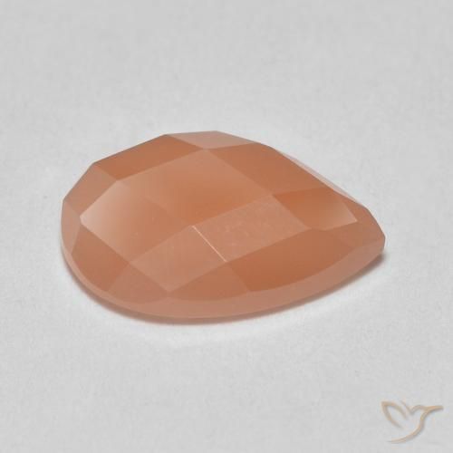 Pierre de lune Orange cantaloup naturelle En forme de poire, 1.06 ct, Translucide