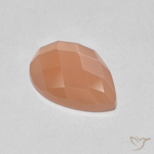 Pierre de lune Orange cantaloup naturelle En forme de poire, 0.97 ct, Translucide