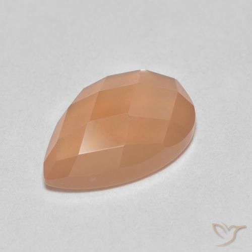 Pierre de lune Medium Light-Orange naturelle En forme de poire, 1.07 ct, Translucide