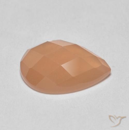 Pierre de lune Medium Light-Orange naturelle En forme de poire, 1.07 ct, Translucide