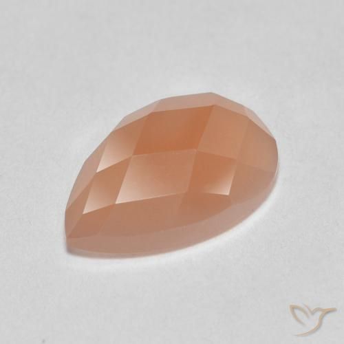 Pierre de lune Orange moyen naturelle En forme de poire, 1.06 ct, Translucide