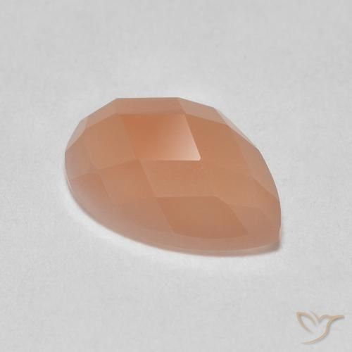 Pierre de lune Orange moyen naturelle En forme de poire, 1.06 ct, Translucide