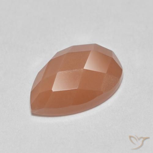 1.11ct Naturel Pêche Orange Pierre de lune, En forme de poire, Translucide