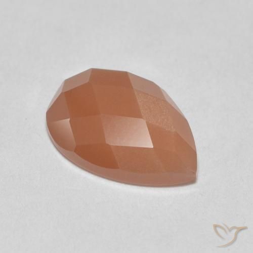 Pierre de lune Pêche Orange naturelle En forme de poire, 1.11 ct, Translucide