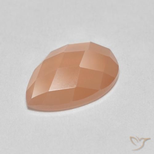 Pierre de lune Orange cantaloup naturelle En forme de poire, 0.94 ct, Translucide