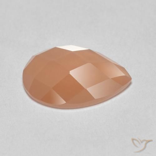 Pierre de lune Orange cantaloup naturelle En forme de poire, 0.94 ct, Translucide