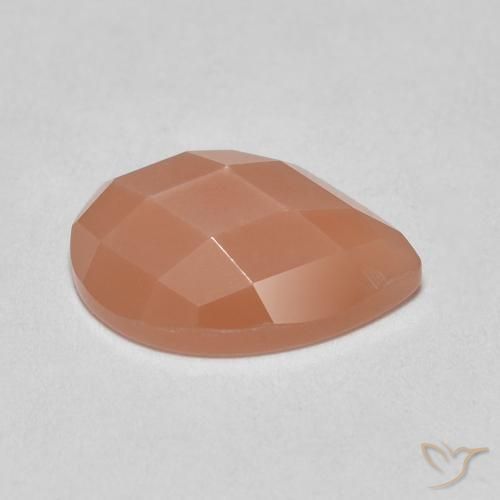 Pierre de lune Orange cantaloup naturelle En forme de poire, 1.06 ct, Translucide