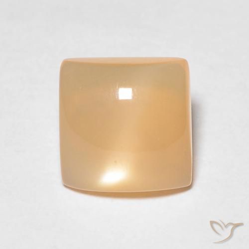 Pierre de lune Orange cantaloup naturelle Carré, 1.03 ct, Translucide