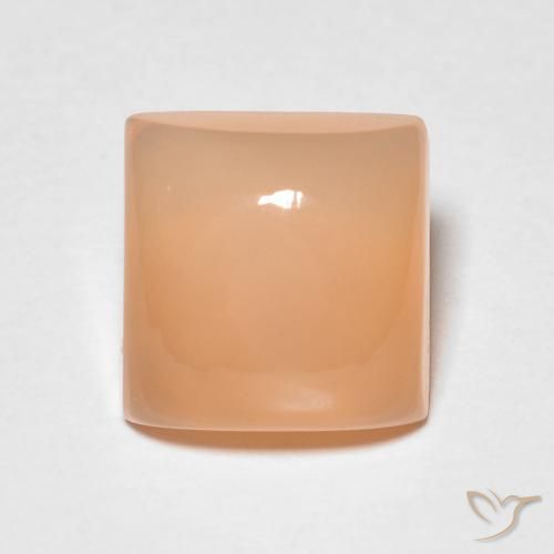 1.86ct Naturel Pêche Orange Pierre de lune, Carré, Translucide