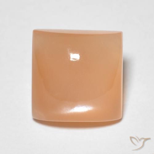 Pierre de lune Pêche Orange naturelle Carré, 2.07 ct, Translucide