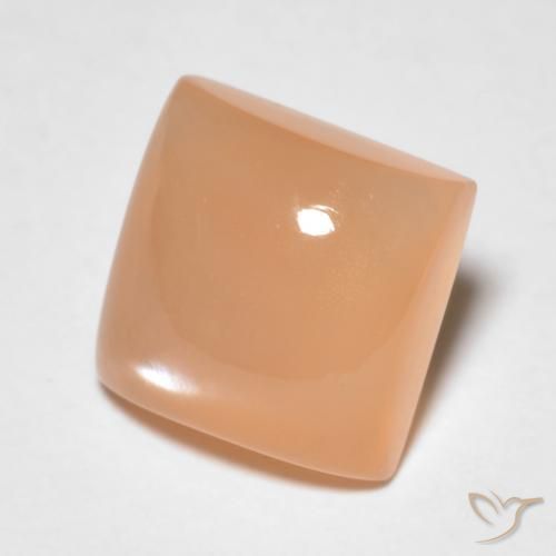 Pierre de lune Pêche Orange naturelle Carré, 2.07 ct, Translucide