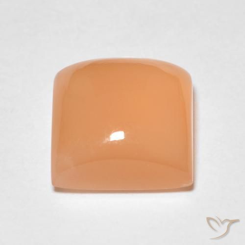 Pierre de lune Pêche Orange naturelle Carré, 2.07 ct, Translucide