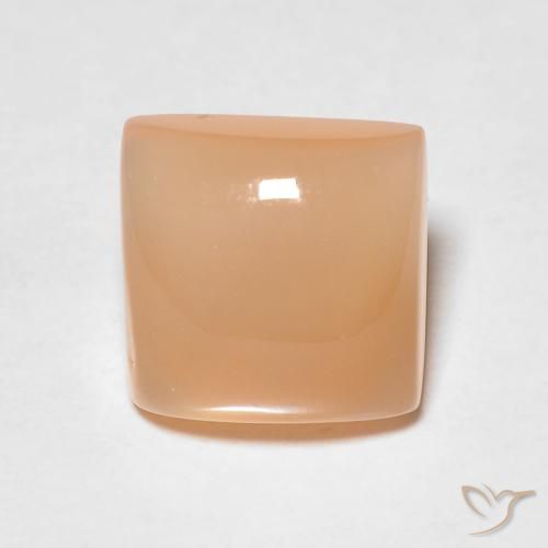 Pierre de lune Orange moyen naturelle Carré, 1.63 ct, Transparent / Translucide