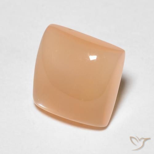 Pierre de lune Orange moyen naturelle Carré, 1.63 ct, Transparent / Translucide