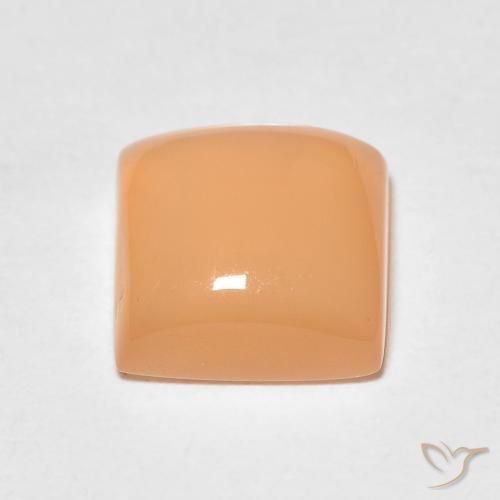 Pierre de lune Orange moyen naturelle Carré, 1.63 ct, Transparent / Translucide