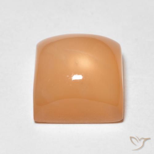 Pierre de lune Orange cantaloup naturelle Carré, 2.56 ct, Translucide