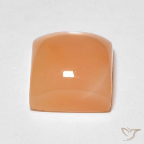 Pierre de lune Pêche Orange naturelle Carré, 2.28 ct, Translucide