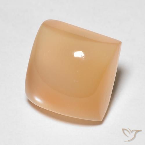 Pierre de lune Orange moyen naturelle Carré, 2.51 ct, Translucide