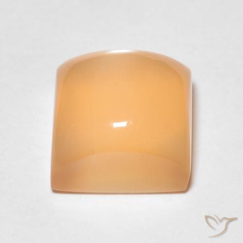 Pierre de lune Orange moyen naturelle Carré, 2.51 ct, Translucide