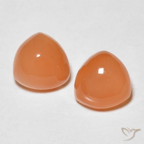 1.75ctw Naturel Orange moyen Pierre de lune, Trillion, Translucide