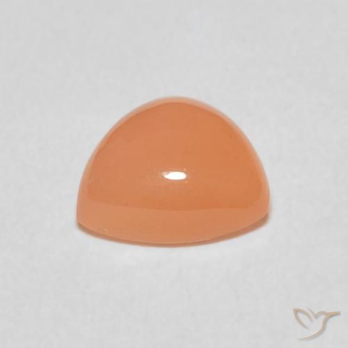 Pierre de lune Pêche Orange naturelle Trillion, 1.77 ct, Translucide