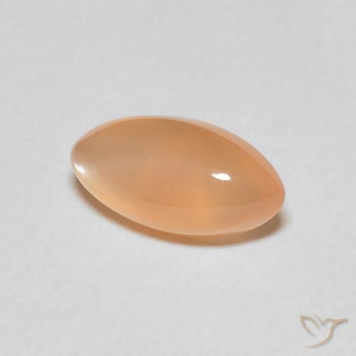 Pierre de lune Pêche Orange naturelle Marquise, 1.30 ct, Translucide
