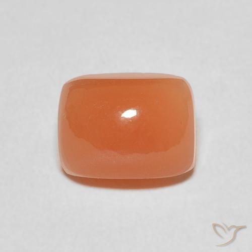 2.80ct Naturel Orange rougeâtre Pierre de lune, Coussin, Translucide