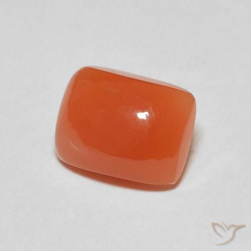 Pierre de lune Orange moyen naturelle Coussin, 2.40 ct, Translucide