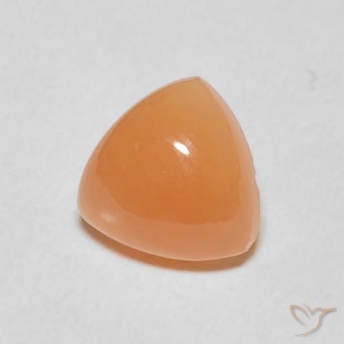 Pierre de lune Orange abricot chaud naturelle Trillion, 1.83 ct, Translucide
