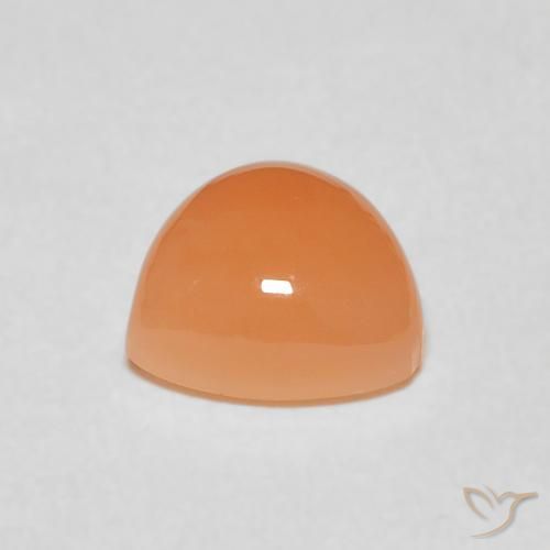 Pierre de lune Orange abricot chaud naturelle Trillion, 1.83 ct, Translucide