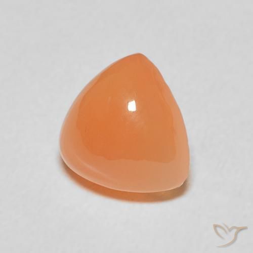 Pierre de lune Orange rougeâtre naturelle Trillion, 1.84 ct, Translucide