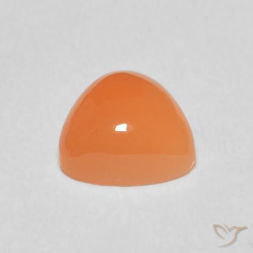 Pierre de lune Orange rougeâtre naturelle Trillion, 1.84 ct, Translucide