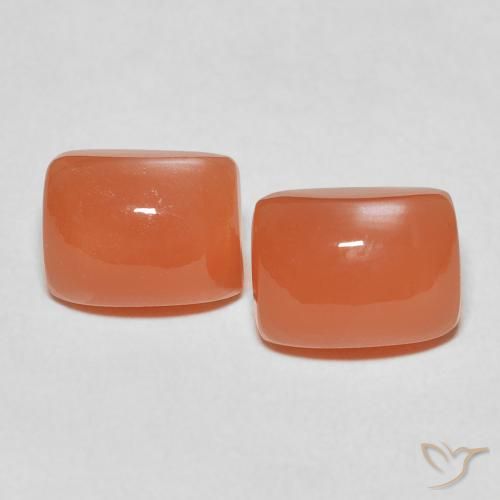 5.54ctw Naturel Orange feu Pierre de lune, Coussin, Translucide