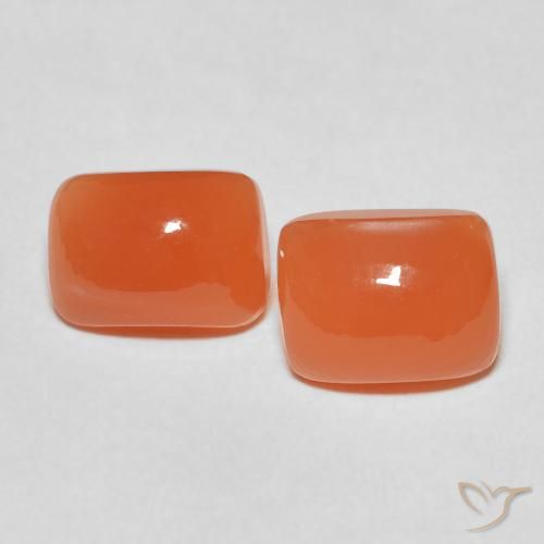 4.87ctw Naturel Orange feu Pierre de lune, Coussin, Translucide