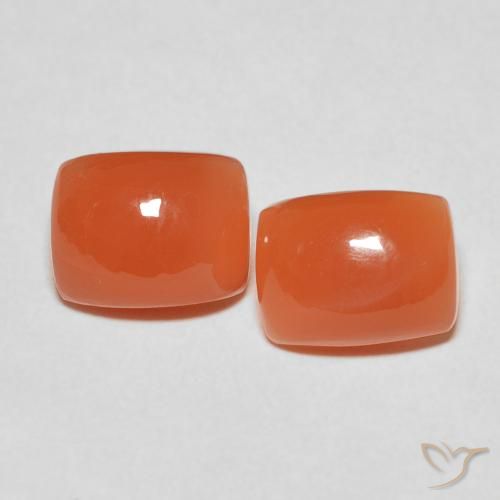 5.34ctw Naturel Orange moyen Pierre de lune, Coussin, Translucide