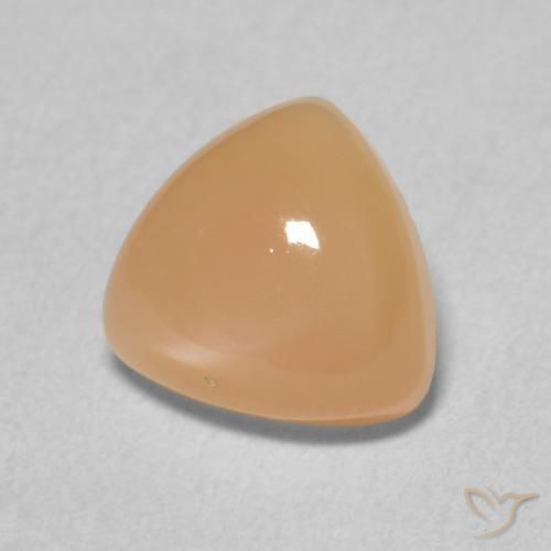 Pierre de lune Orange cantaloup naturelle Trillion, 1.67 ct, Translucide