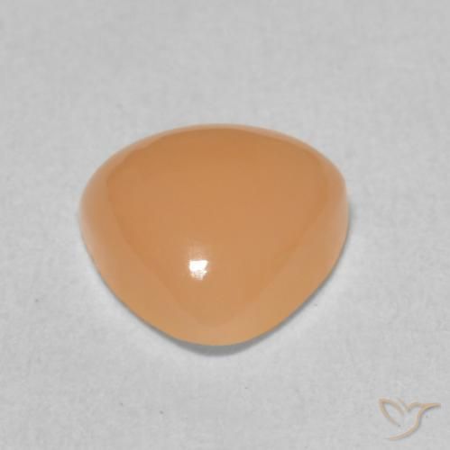 Pierre de lune Orange cantaloup naturelle Trillion, 1.67 ct, Translucide