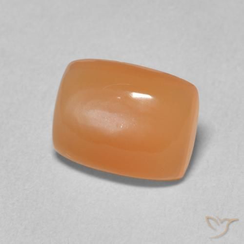 Pierre de lune Orange cantaloup naturelle Coussin, 2.10 ct, Translucide