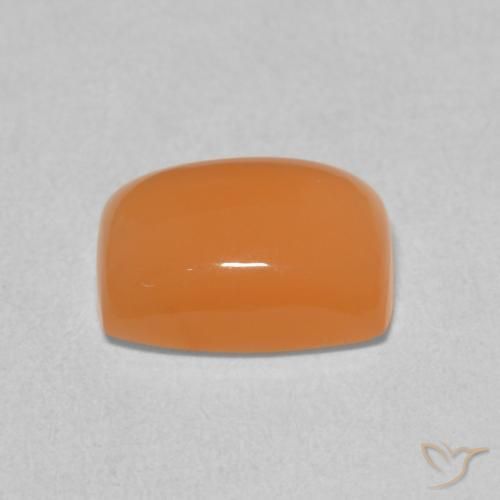 Pierre de lune Orange cantaloup naturelle Coussin, 2.10 ct, Translucide
