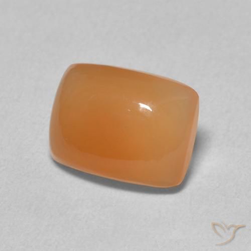 Pierre de lune Orange abricot chaud naturelle Coussin, 2.19 ct, Translucide