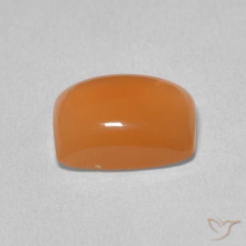 Pierre de lune Orange abricot chaud naturelle Coussin, 2.19 ct, Translucide