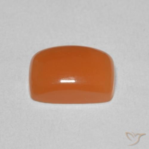 Pierre de lune Orange moyen naturelle Coussin, 2.04 ct, Translucide